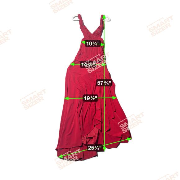 Jovani red jersey gown women’s size 4 long gathered open back - Picture 4 of 7